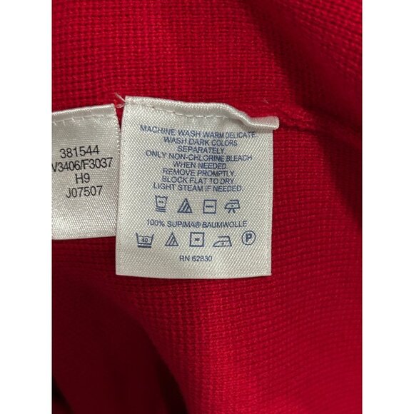 Lands End Womens Red Supima Cotton Button-Front Cardigan Sweater Sz 2X - Picture 8 of 9